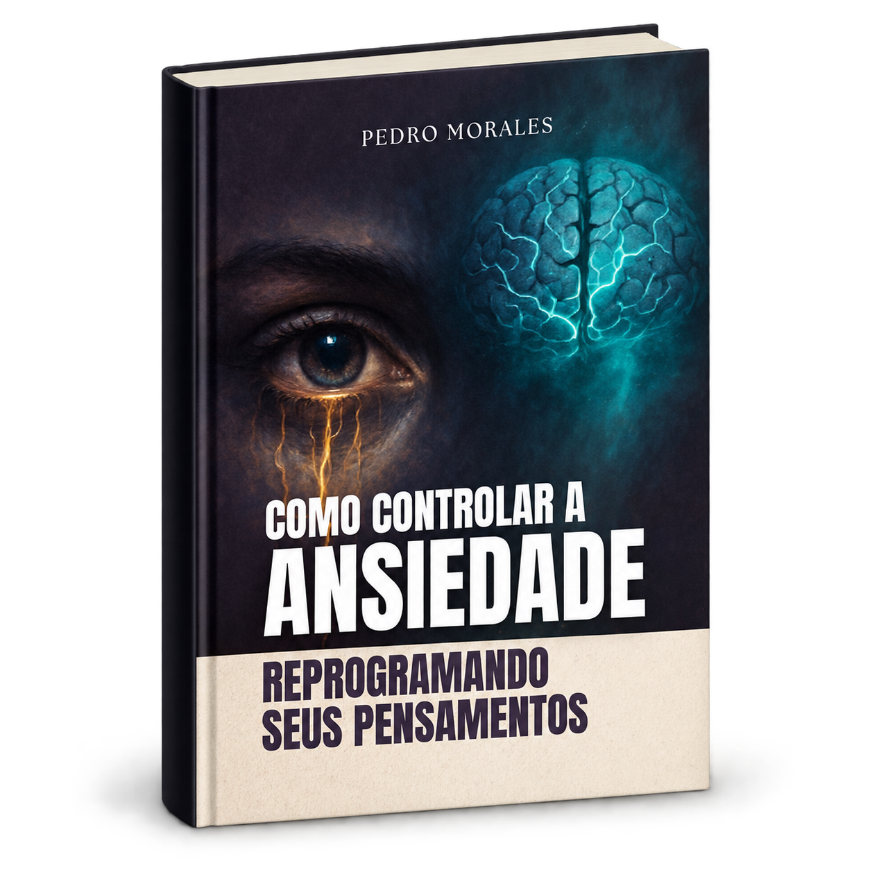 Mockup do e-book Como Controlar a Ansiedade — Reprogramando Seus Pensamentos